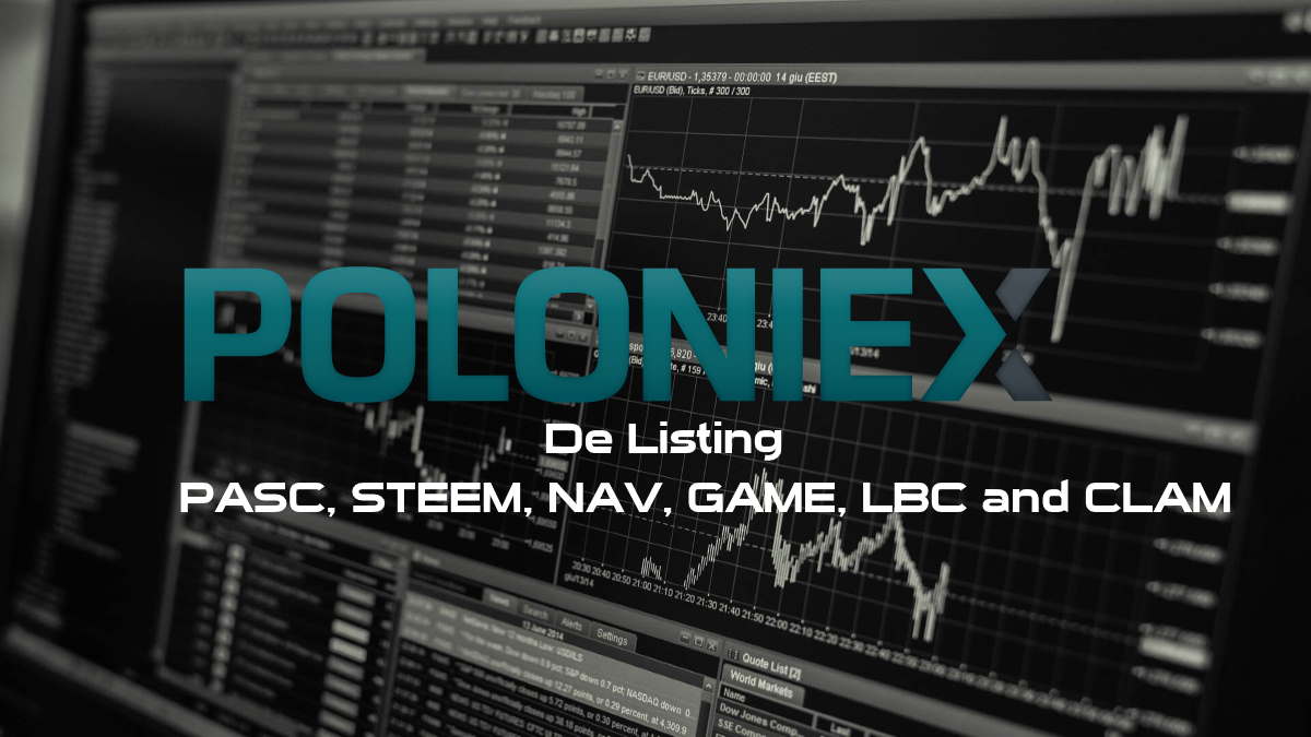 Poloniex-Delist-PASC-STEEM-NAV-GAME-LBC-CLAM